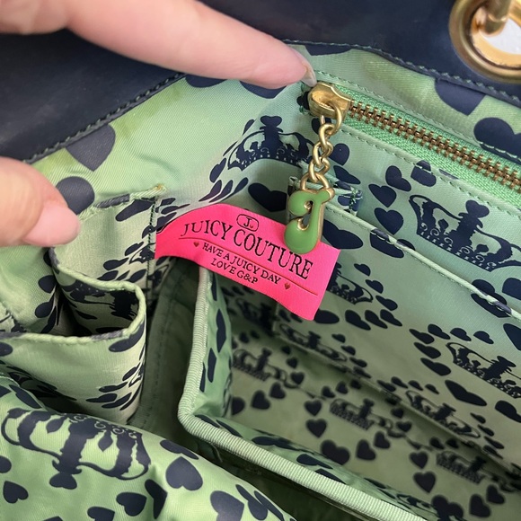 Auth VTG Y2K JUICY COUTURE Juicy Angel Velour Diaper Bag - Picture 12 of 13